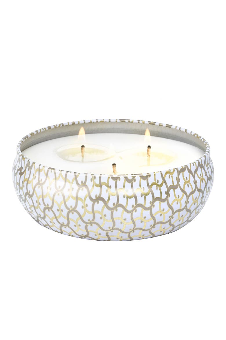 Suede Blanc 3-Wick Tin Candle, Alternate, color, SUEDE BLANC