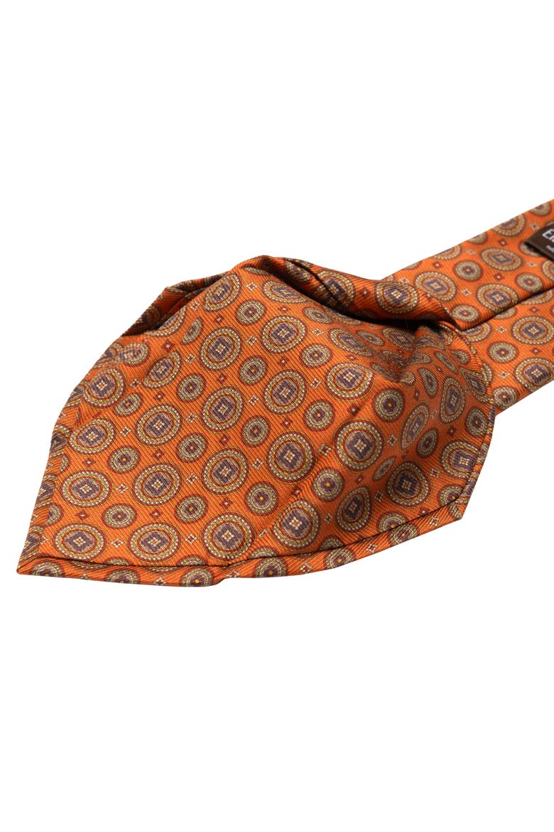 Farnese - Printed Madder Silk Tie for Men, Alternate, color, Orange