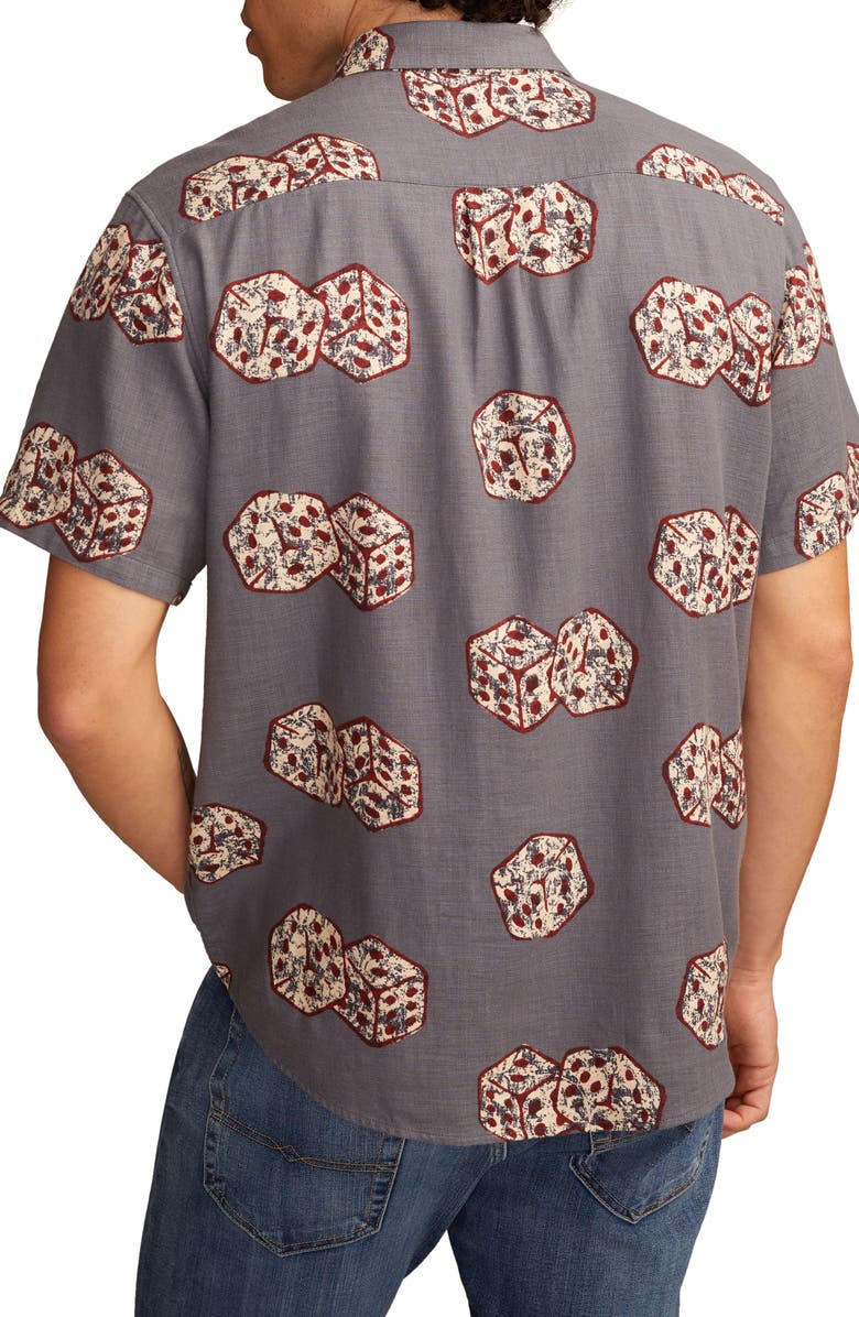 Lucky Brand Dice Cotton Button-Up Shirt, Alternate, color, 