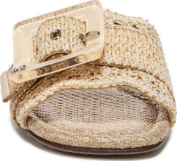 Bambi Raffia Buckle Slide Sandal