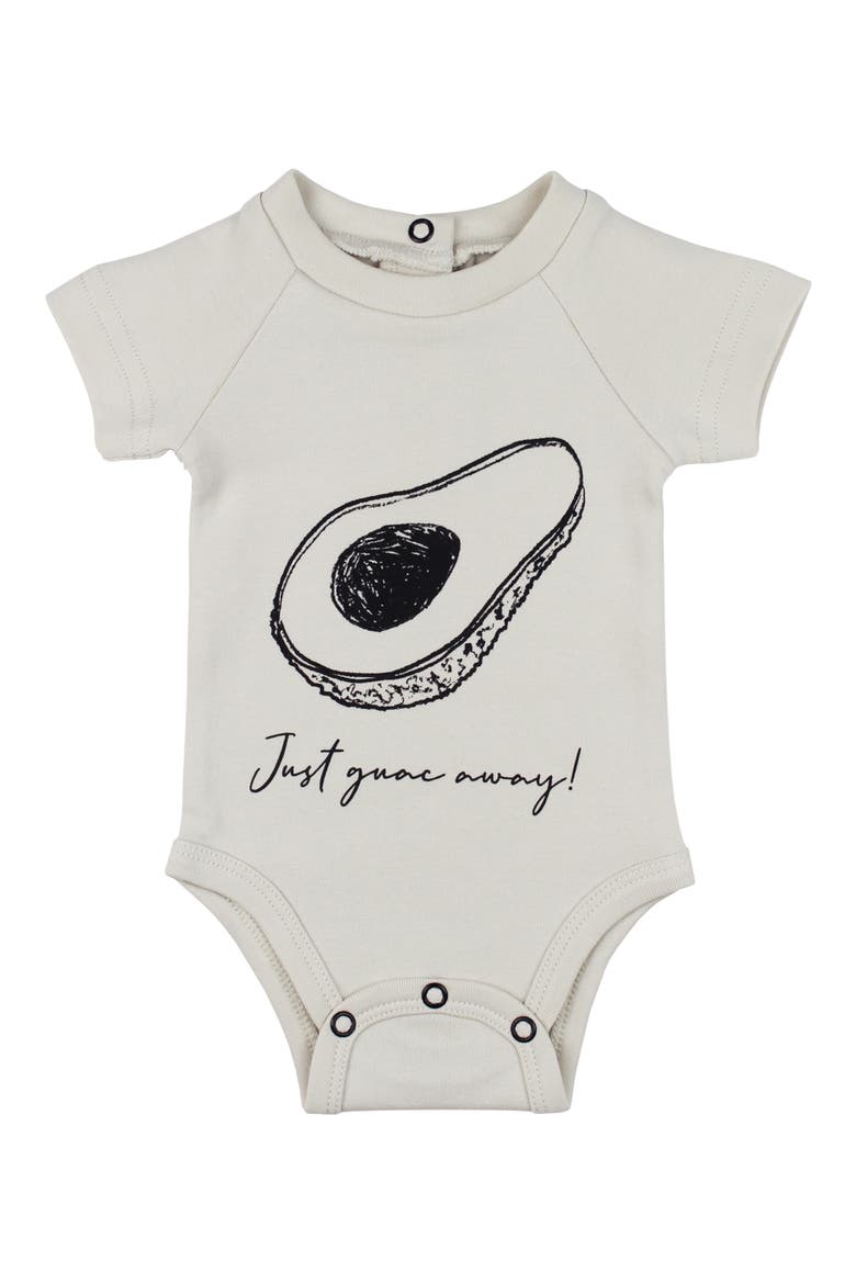 Organic Cotton Graphic Bodysuit, Main, color, STONE AVOCADO