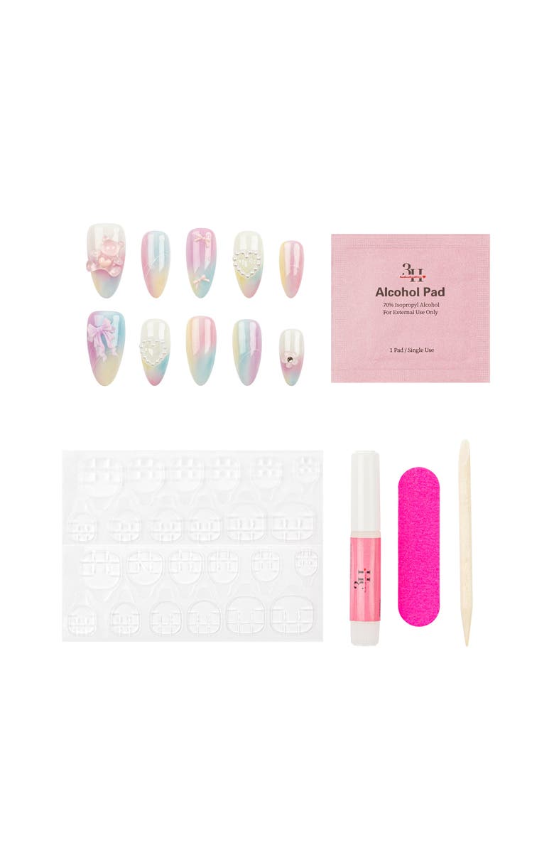3H Nails Pastel Aura Luxury Handmade Press On Nails, Alternate, color, Multicolor Pastel