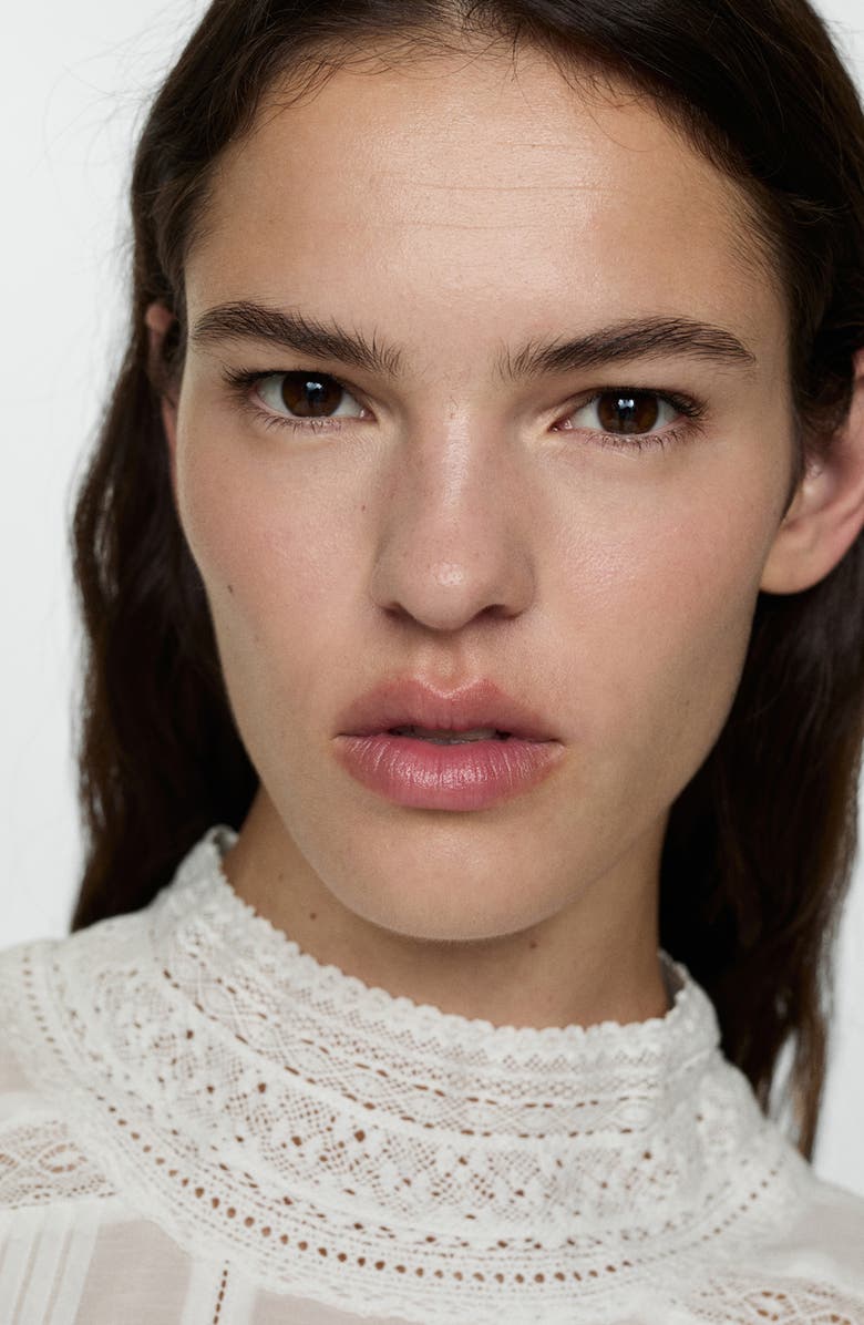 MANGO Embroidered Pintuck Pleat Top, Alternate, color, 