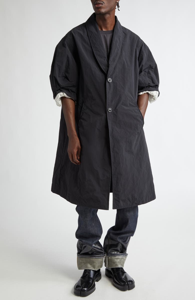 Maison Margiela Lacquered Hem Cotton Denim Jeans, Alternate, color, 