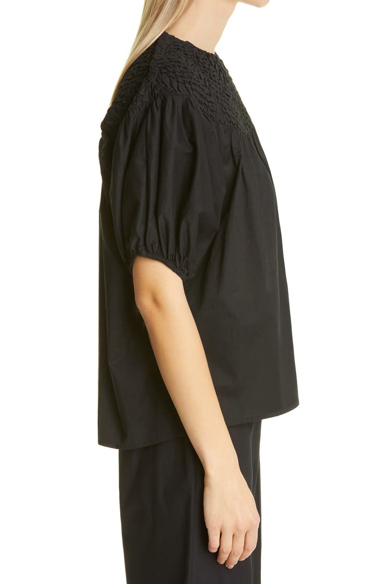 Paz Smocked Blouse, Alternate, color, BLACK