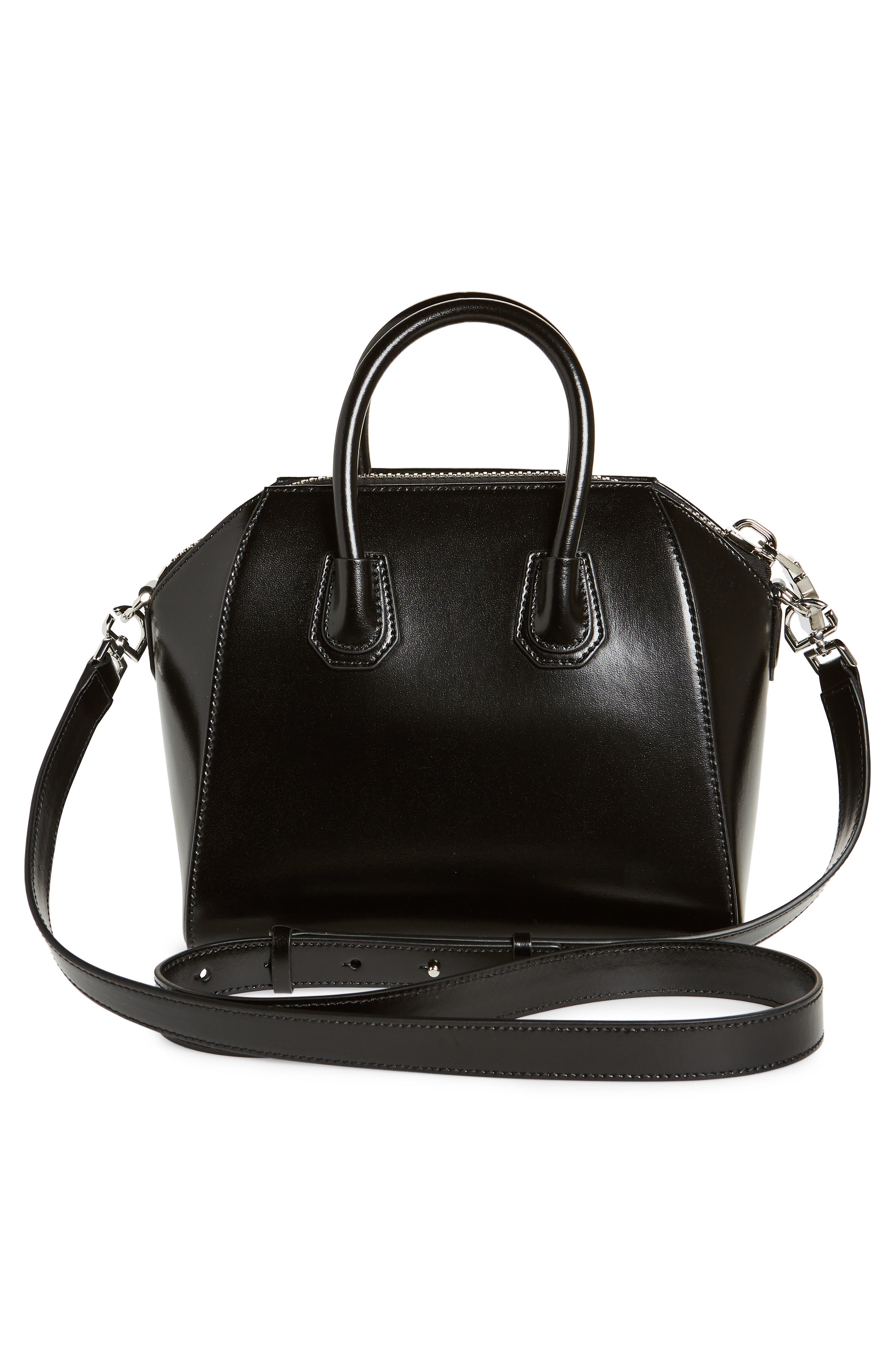 Givenchy Mini Antigona Leather Satchel, Alternate, color, Black