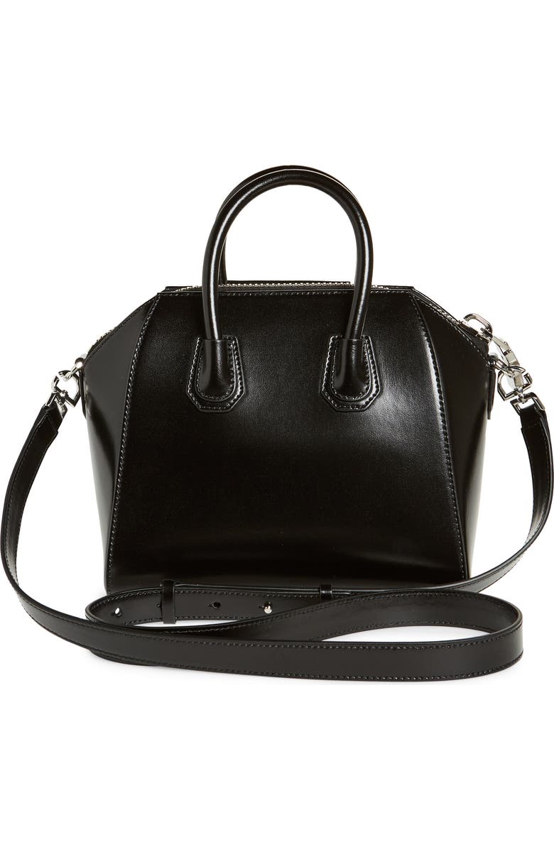 Givenchy Mini Antigona Leather Satchel, Alternate, color, Black