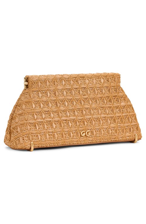 Cult Gaia Mini Lillia Woven Raffia Clutch In Toasted Natural