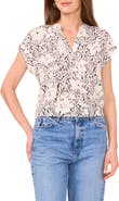 Vince Camuto Abstract Print Short Sleeve Top