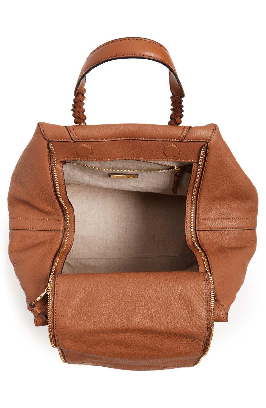 Tory Burch 'Half-Moon' Leather Satchel, Alternate, color, 