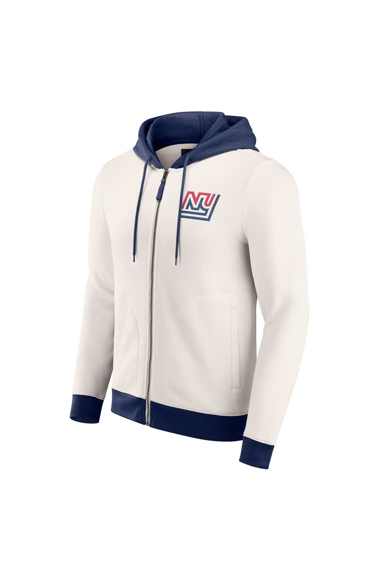 Darius Rucker Collection by Fanatics Men's Darius Rucker Collection by Fanatics Cream New York Giants Distressed Graphics Full-Zip Hoodie, Alternate, color, Cream