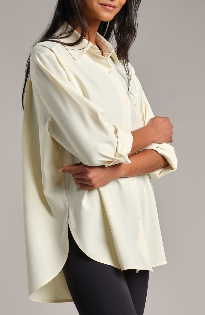 Rhone Mirage Oversize Button-Down Shirt, Alternate, color, Lemon Mist