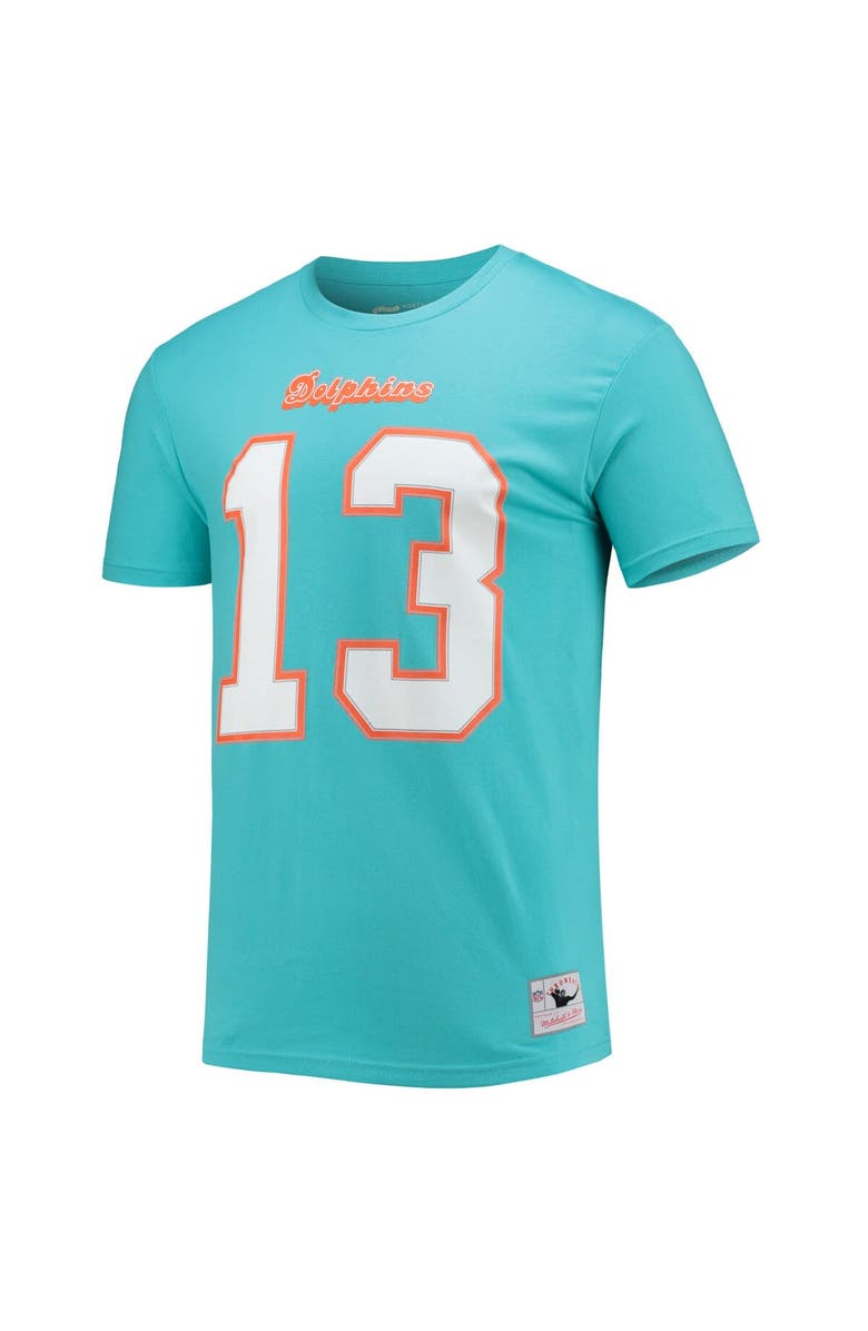 Mitchell & Ness Men's Mitchell & Ness Miami Dolphins Dan Marino Aqua Retired Player Name & Number T-Shirt, Alternate, color, 