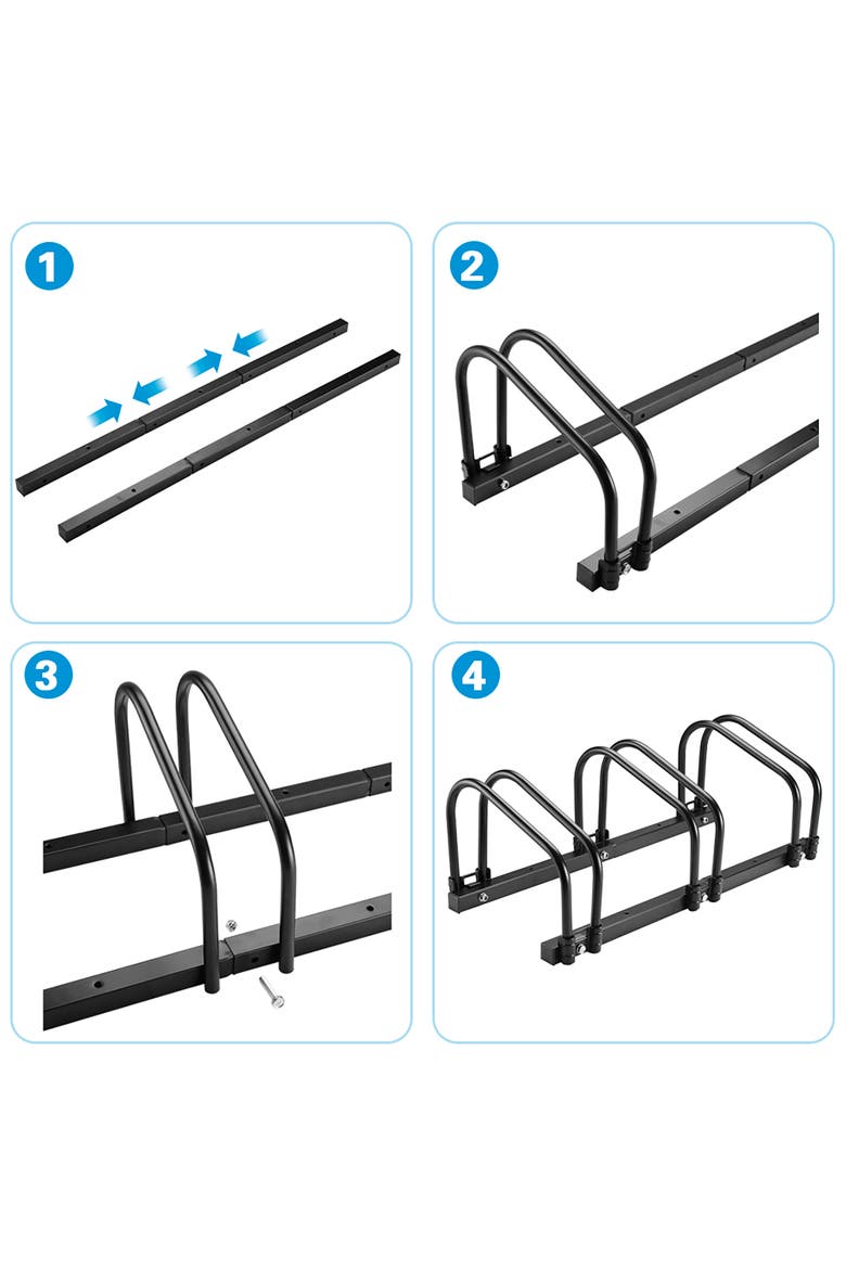 Bike Rack Stand 4 Bikes, Alternate, color, Black