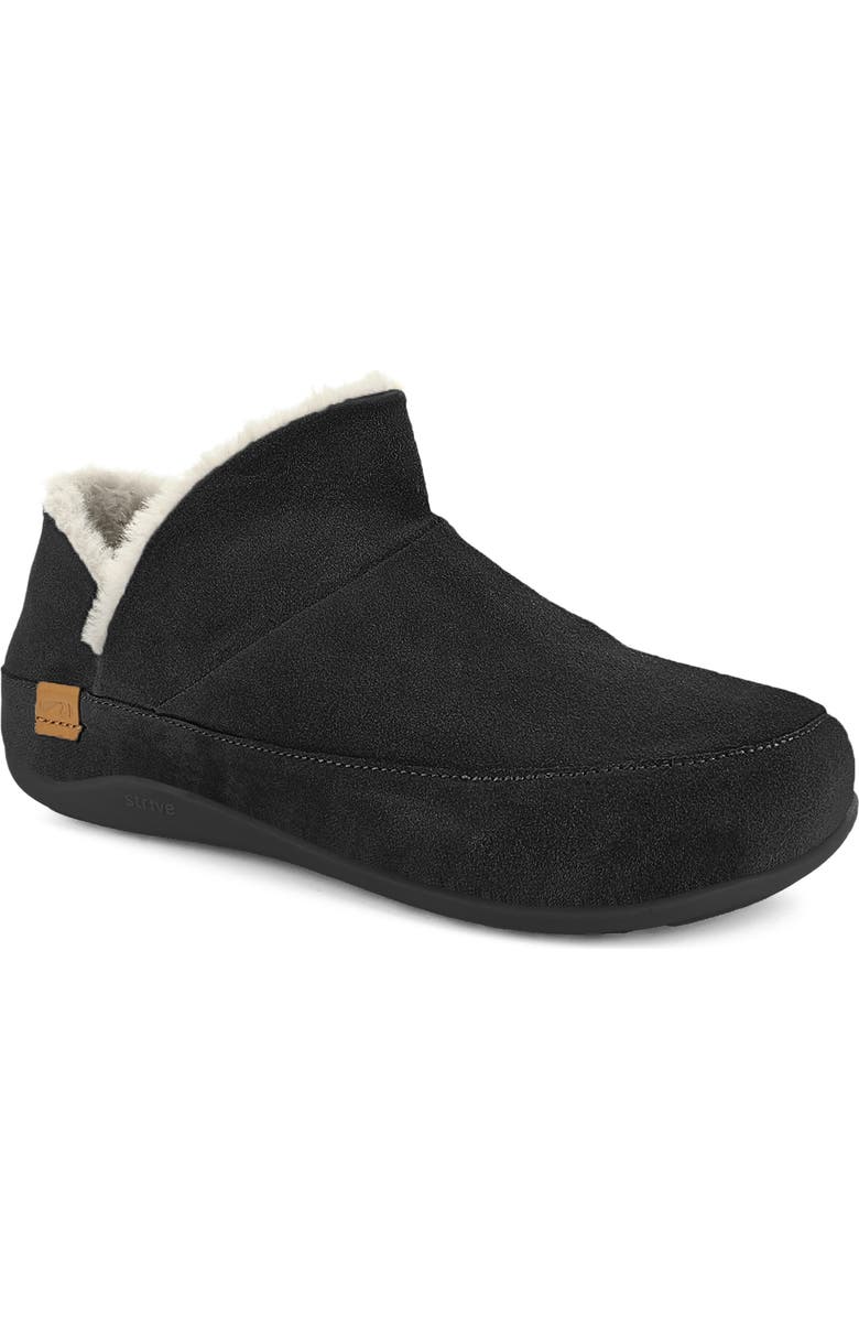 STRIVE Geneva Faux Fur Slipper, Main, color, Black