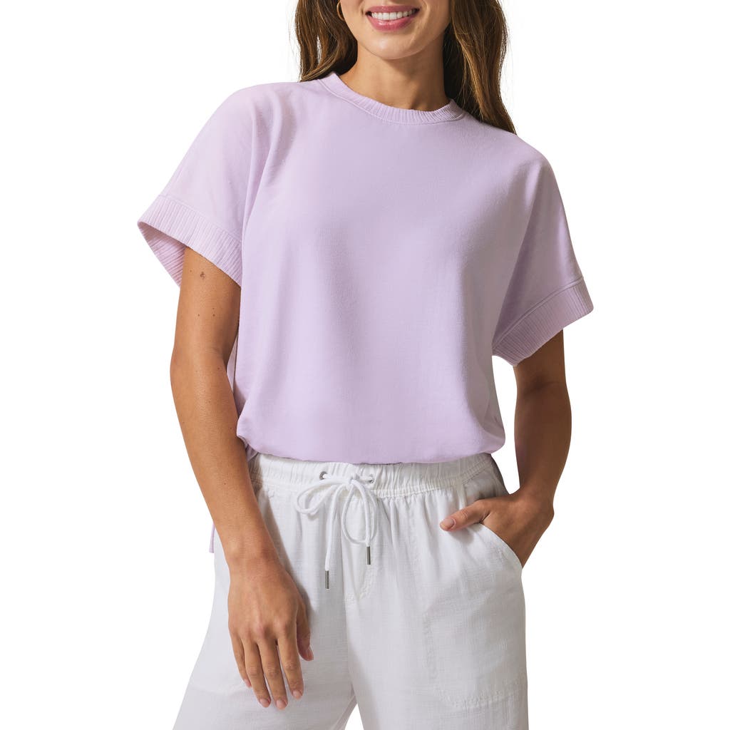 Splendid Supersoft Short Sleeve Sweatshirt In Twilight