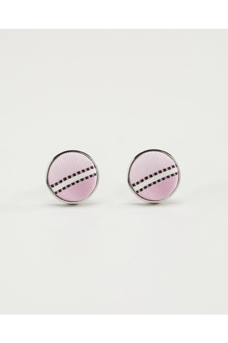 Soft Striped Silk Cufflinks, Main, color, Rose