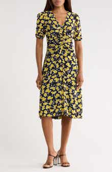 Diane von Furstenberg Koren Reversible Short Sleeve Mesh Midi Dress