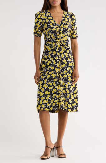 Diane von Furstenberg Koren Reversible Short Sleeve Mesh Midi Dress