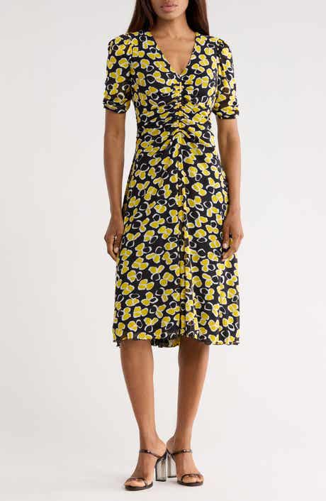 Diane von Furstenberg Koren Reversible Short Sleeve Mesh Midi Dress