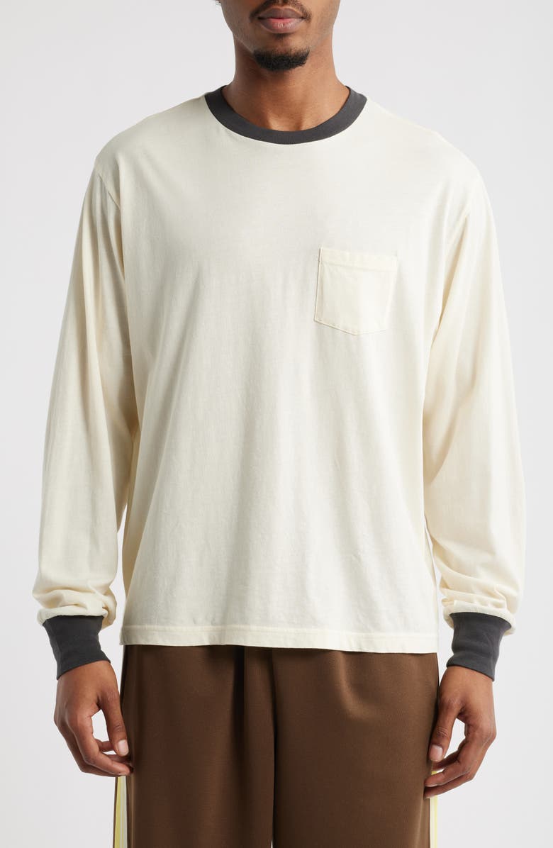 Elwood Trophy Long Sleeve Organic Cotton Ringer T-Shirt, Main, color, 