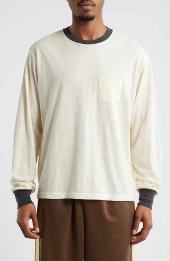 ◇ILLIGO◇ Ringer lettering long sleeve beige Off-White Long Sleeve – 64 Audio