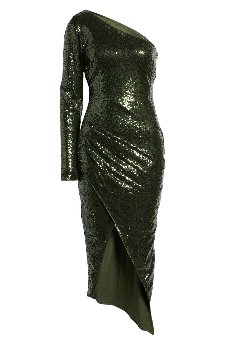 Lulus Deja Vu Sequin One-Shoulder Gown, Alternate, color, 