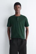 COS Contrast-tipped Cotton-piqué Henley Top