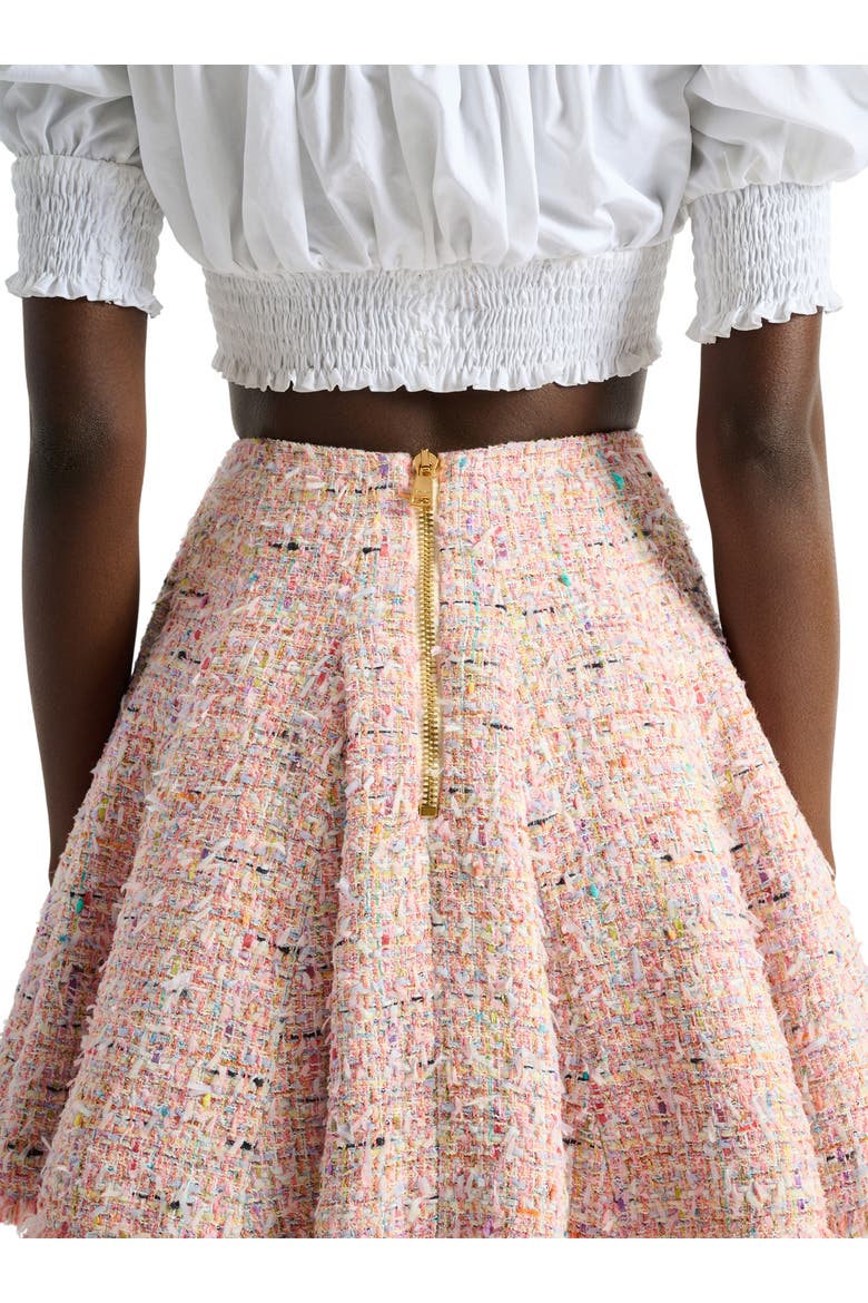 Flared tweed skirt, Alternate, color, pink