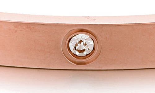 Adornia Tarnish Resistant 14k Rose Gold Plated Crystal Eternity Cuff In Brown
