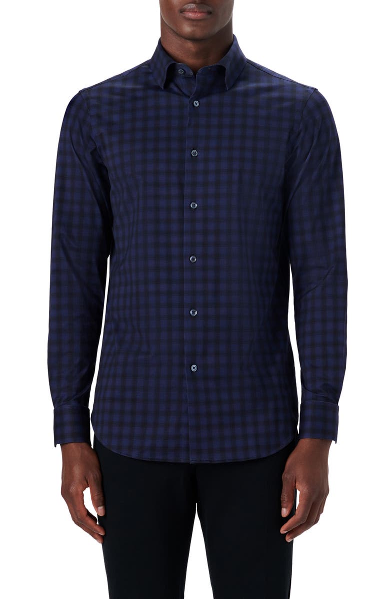 Bugatchi OoohCotton<sup>®</sup> Check Button-Up Shirt, Main, color, 