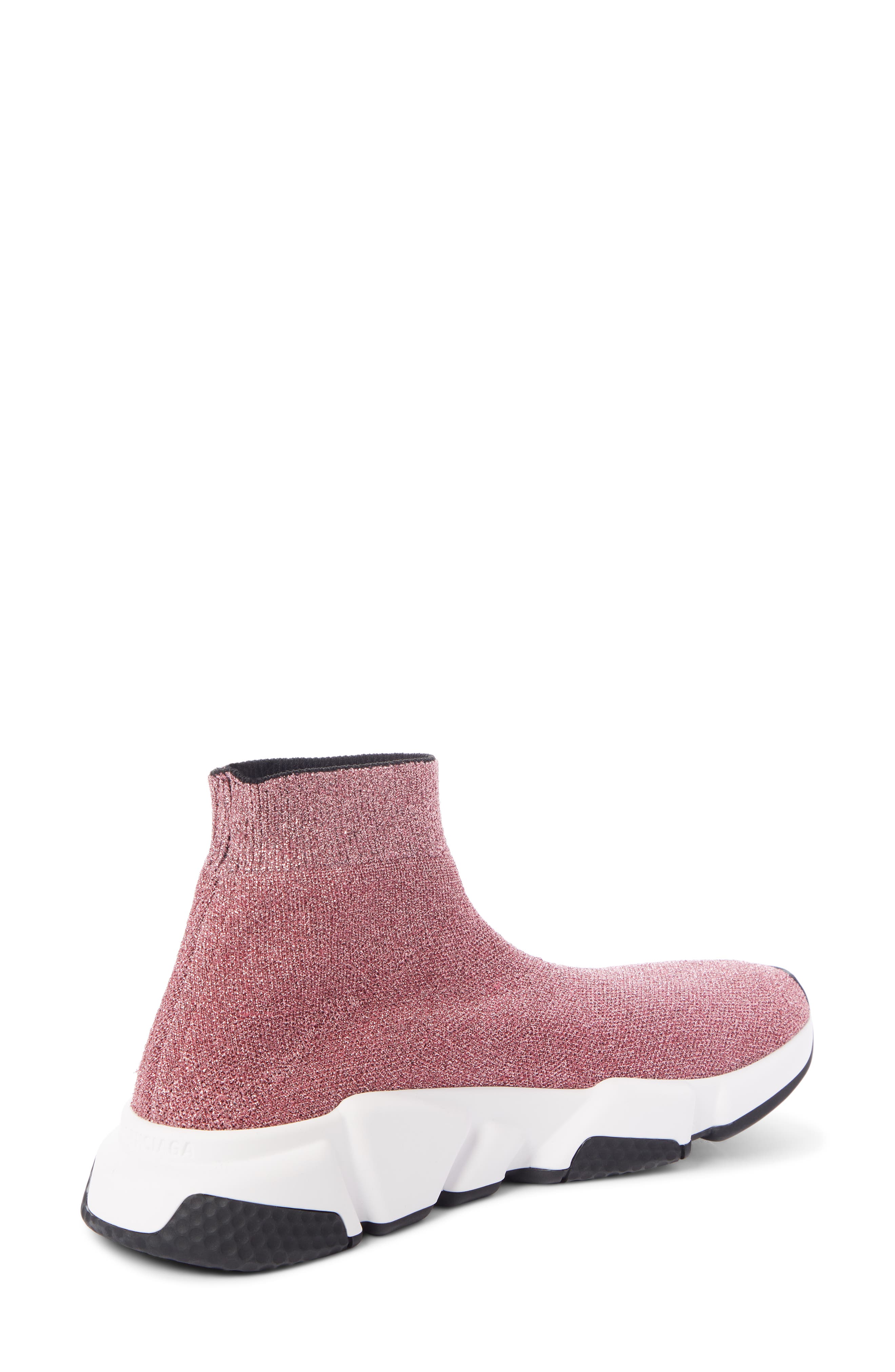 Balenciaga Mid Speed Metallic Sock Sneaker, Alternate, color, 