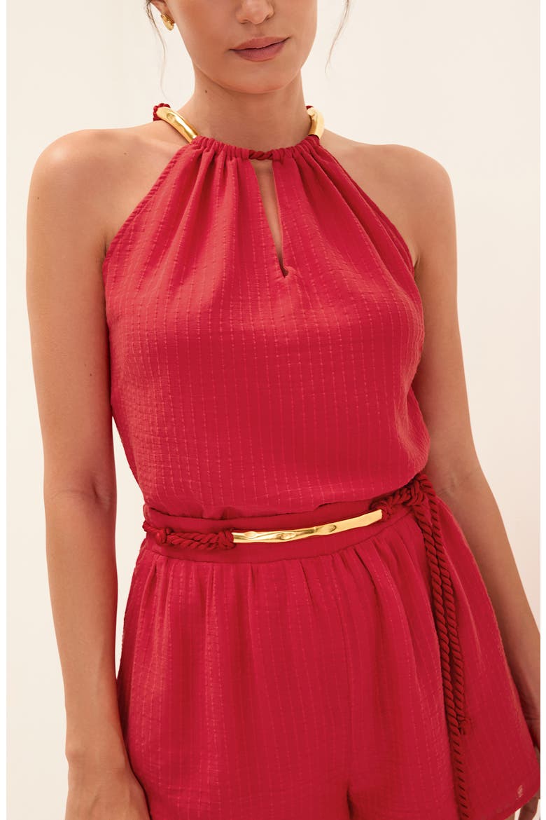 Janet Cover-Up Cotton Shorts, Alternate, color, RED