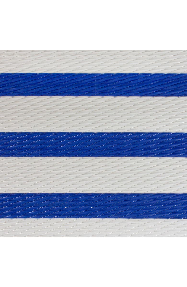 Northlight 4' x 6' Blue and White Striped Rectangular Outdoor Area Rug, Alternate, color, Blue