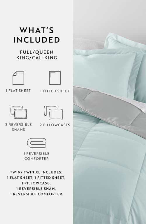 Homespun 7-piece Assorted Reversible Comforter Set In Aqua/light Gray