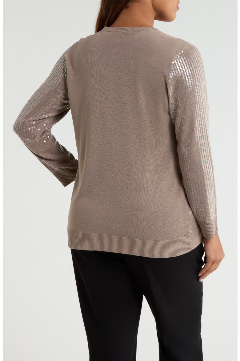 Sequin Embellished Cardigan, Alternate, color, NATURAL CLAY