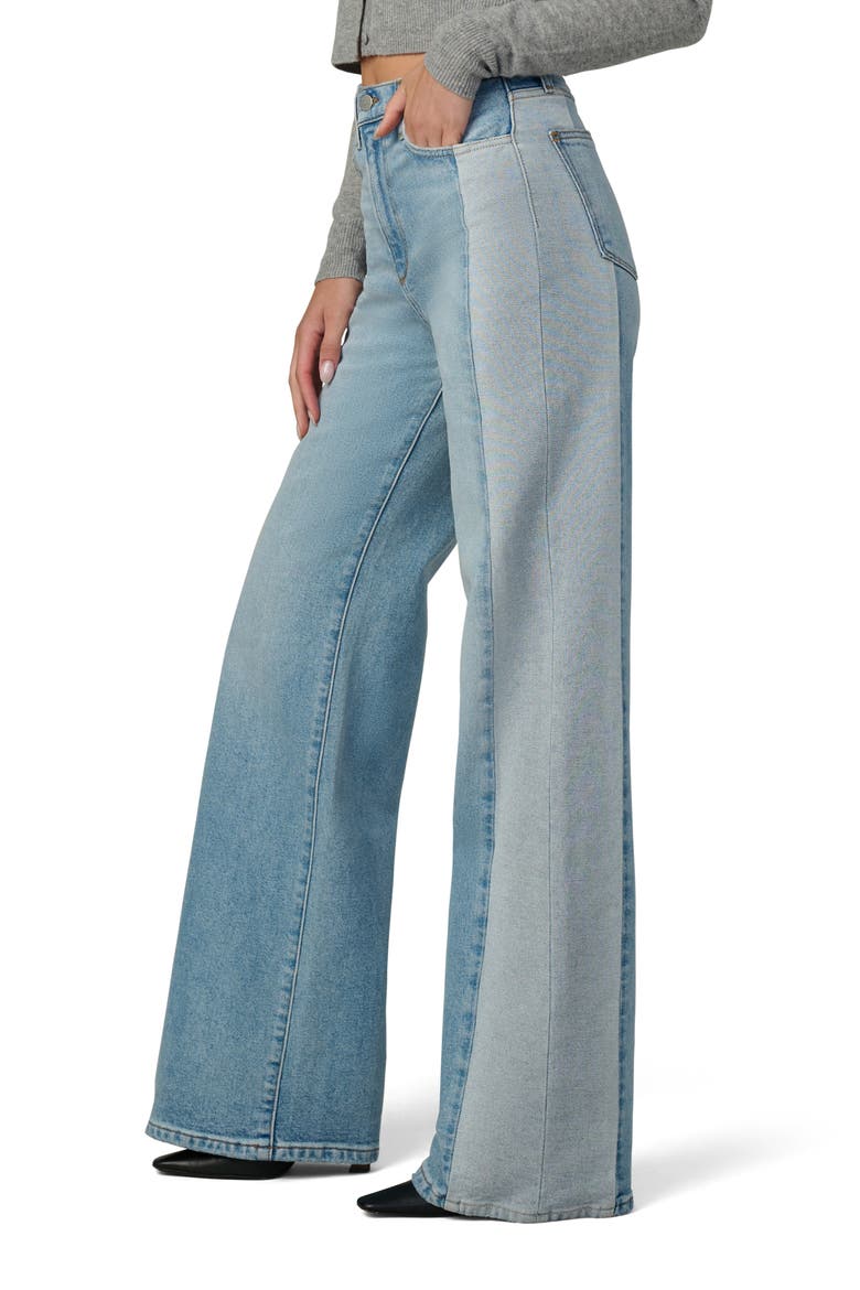 The Mia Pieced Two-Tone High Waist Wide Leg Jeans, Alternate, color, PATIENCE