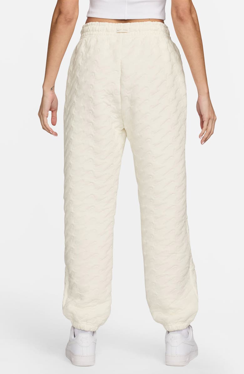 Nike Swoosh Jacquard Phoenix Fleece Joggers, Alternate, color, Sail/ Sand Drift