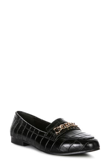 LONDON RAG LONDON RAG BRO ZONE CROC EMBOSSED CHAIN DETAIL LOAFER 