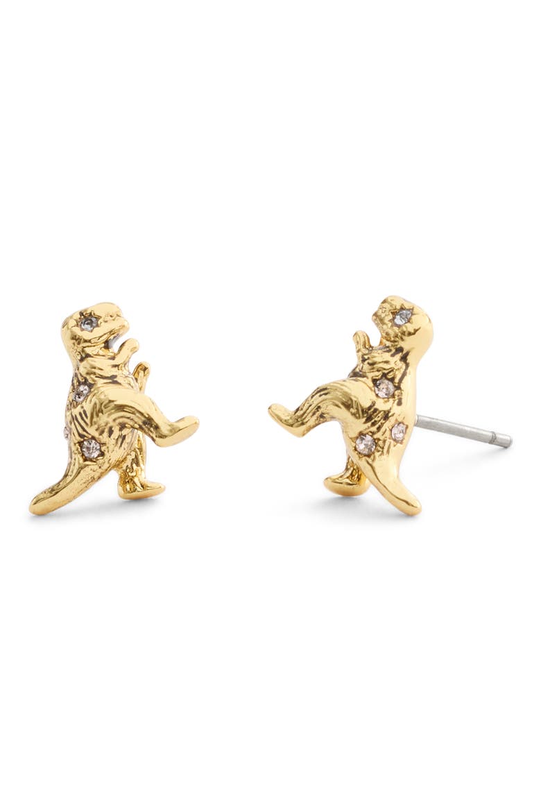 Brushed Rexy Stud Earrings, Main, color, SHINY GOLD