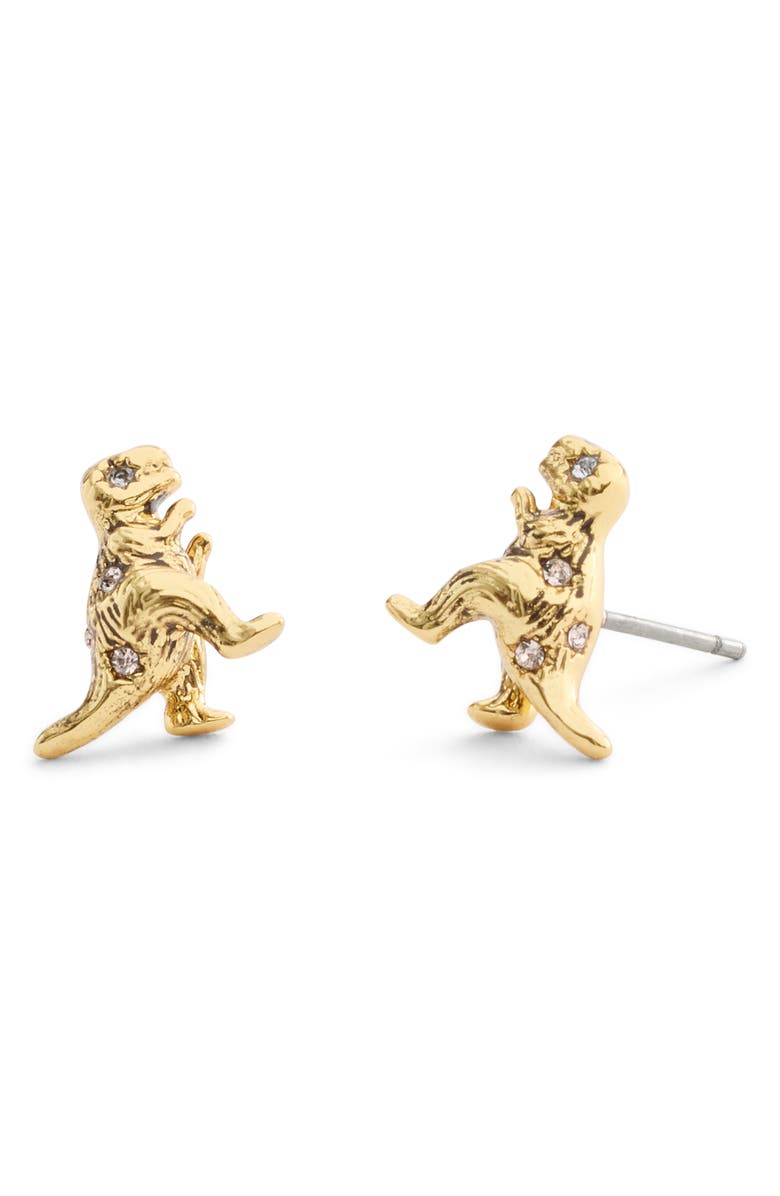 COACH Brushed Rexy Stud Earrings, Main, color, Shiny Gold