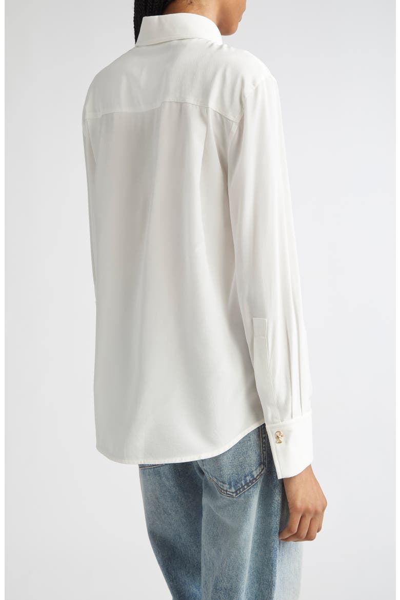 Arabella Silk Button-Up Shirt, Alternate, color, WHITE