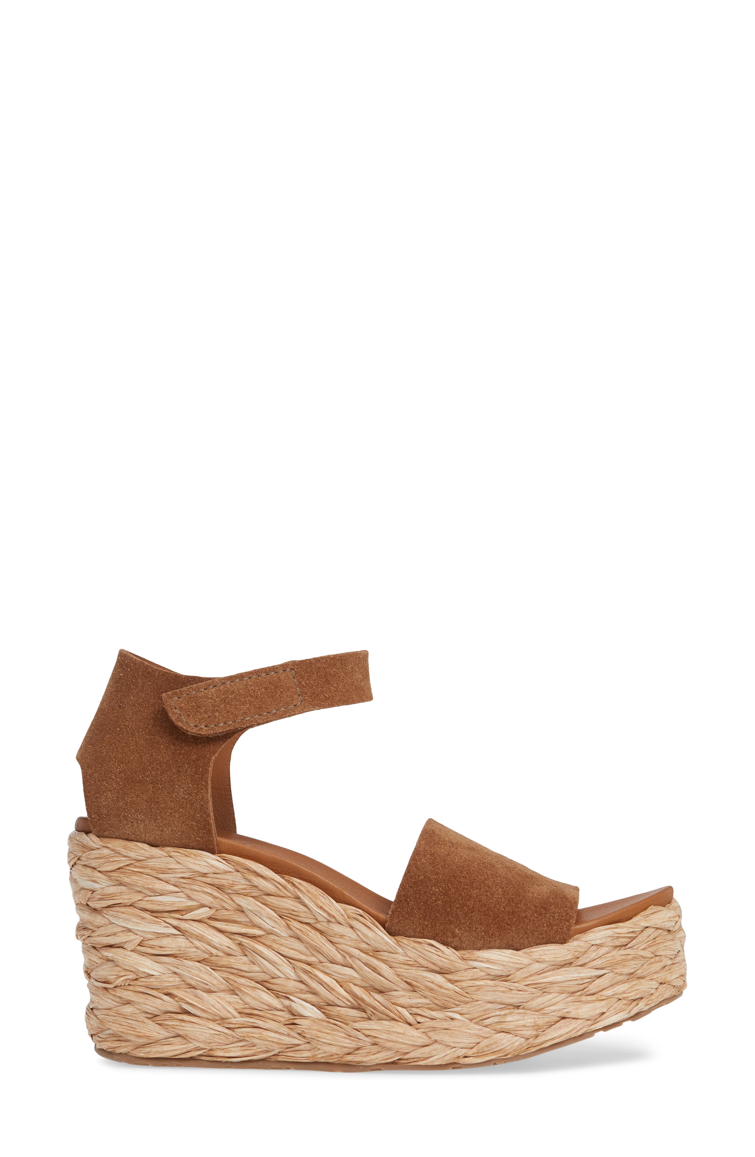 Dory Raffia Wedge Sandal, Alternate, color, HAZELNUT