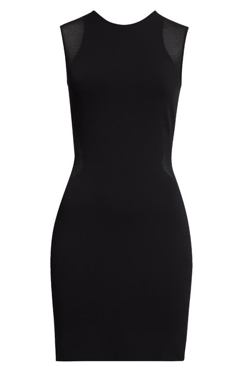 Stella Mccartney Miracle Sleeveless Compact Knit Mini Dress In Black
