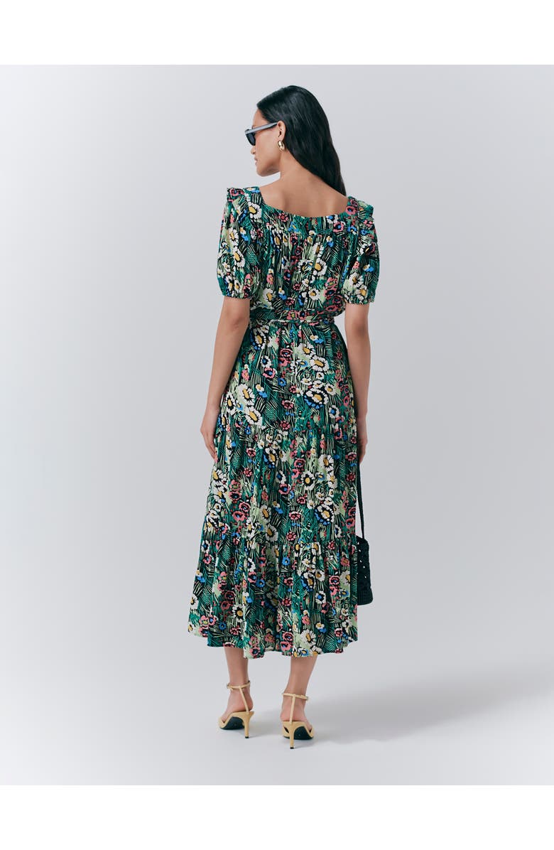 Ghost London Georgia Tiered Floral Midi Dress, Alternate, color, Meadow Floral