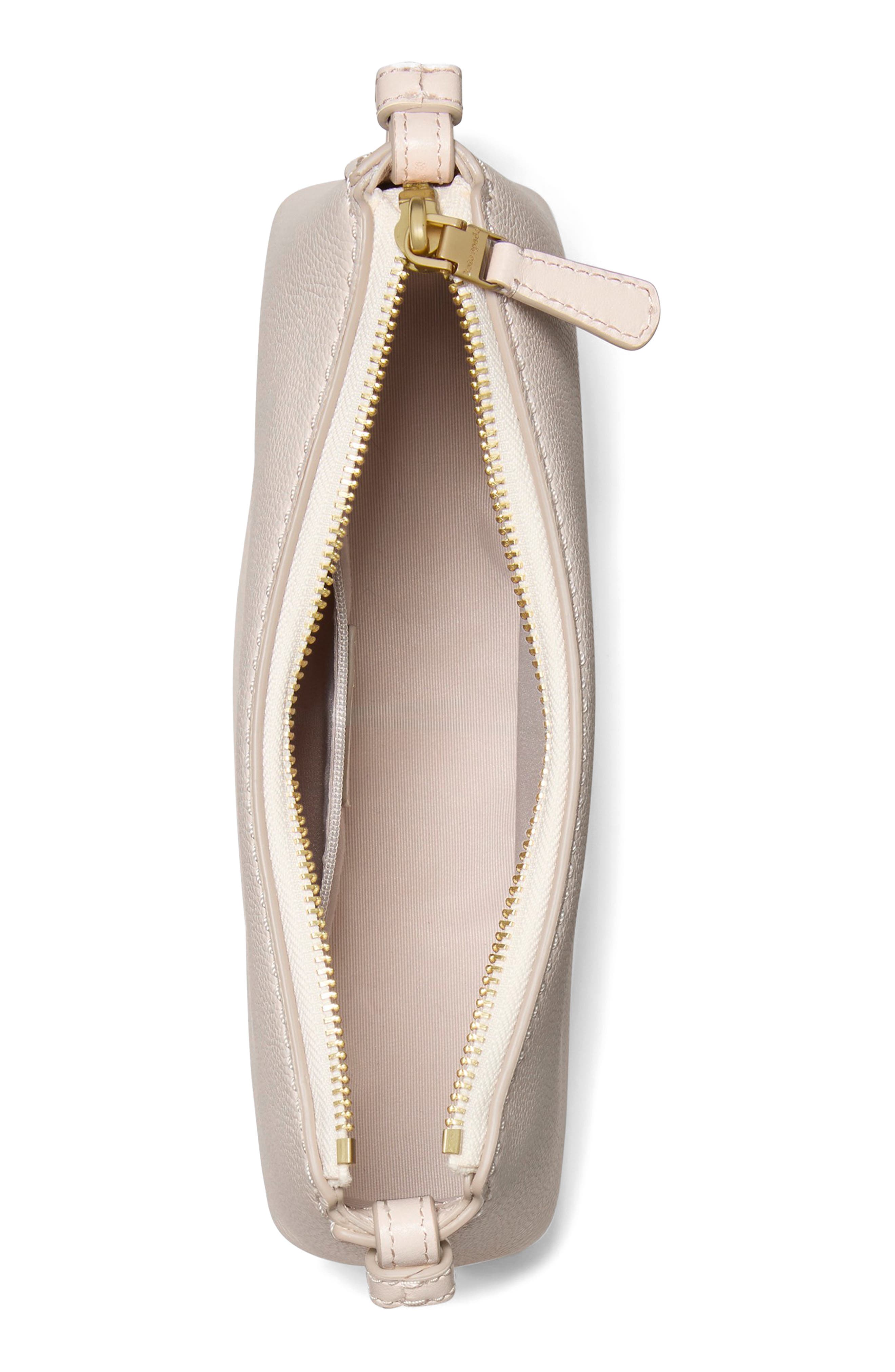 loop pebble leather crossbody bag, Alternate, color, CASHEW MILK