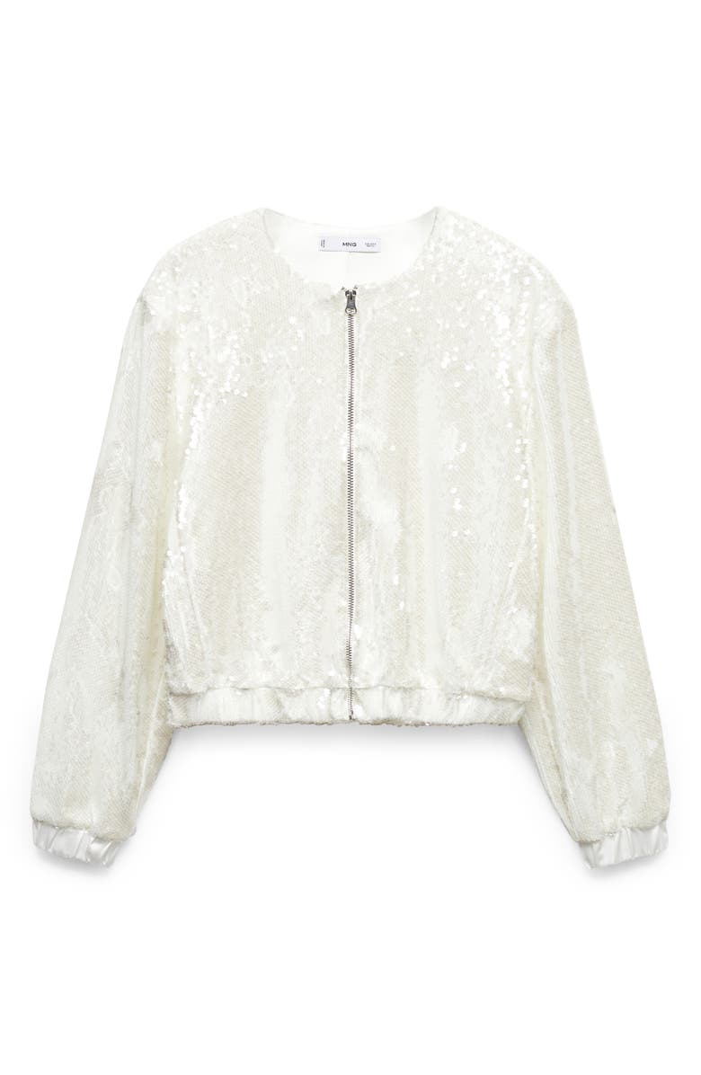 MANGO Sequin Bomber Jacket, Alternate, color,