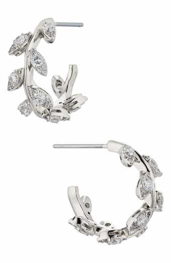 Nadri Whimsy Cubic Zirconia Vine Hoop Earrings