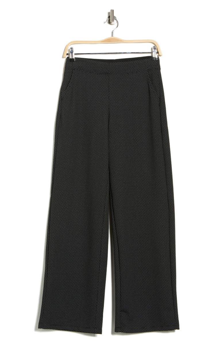 MAX STUDIO Double Knit Wide Leg Pants, Alternate, color, Black/ Dots
