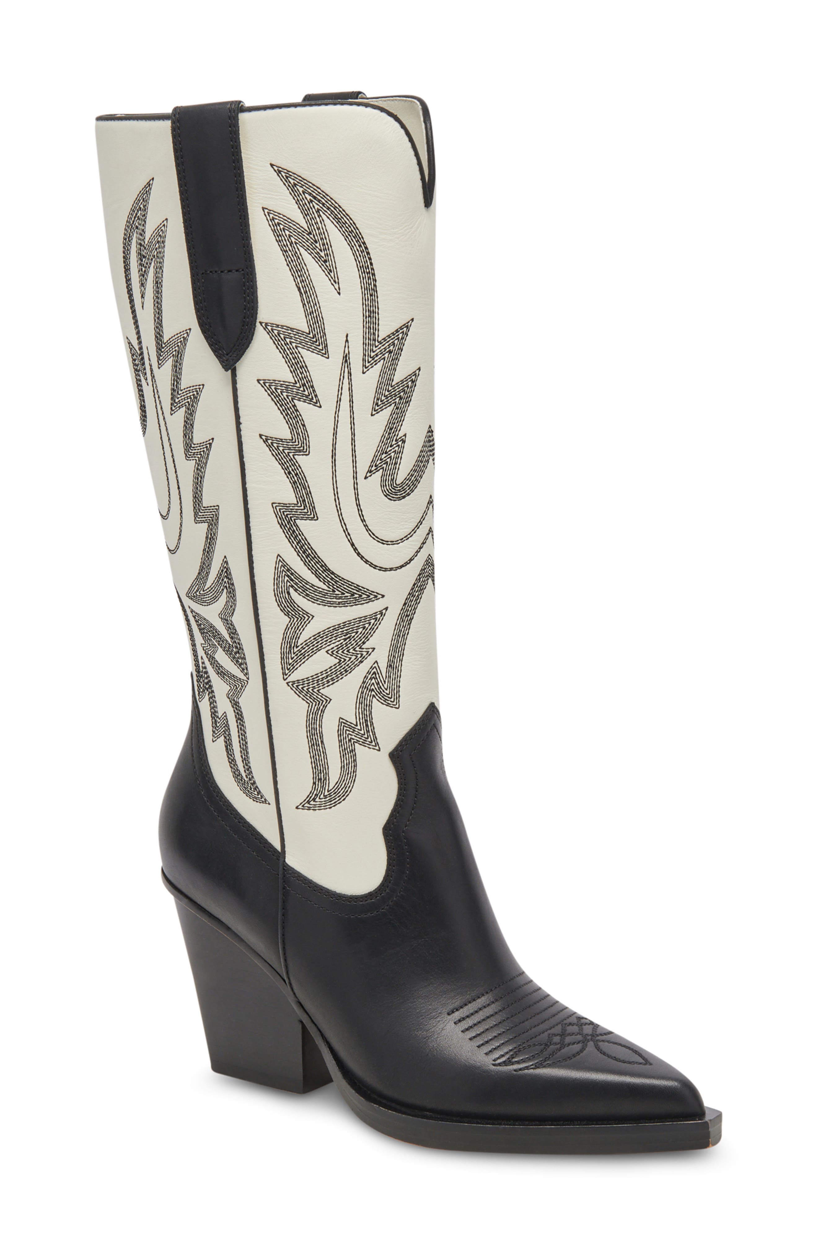 Dolce Vita Blanch Knee High Western Boot, Main, color, 